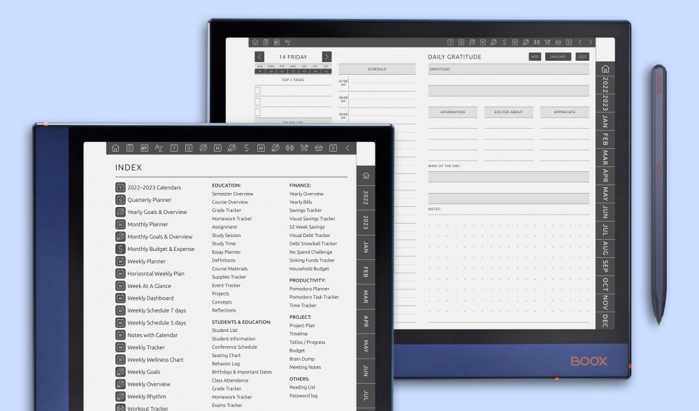 Digital Planners For Onyx BOOX Devices