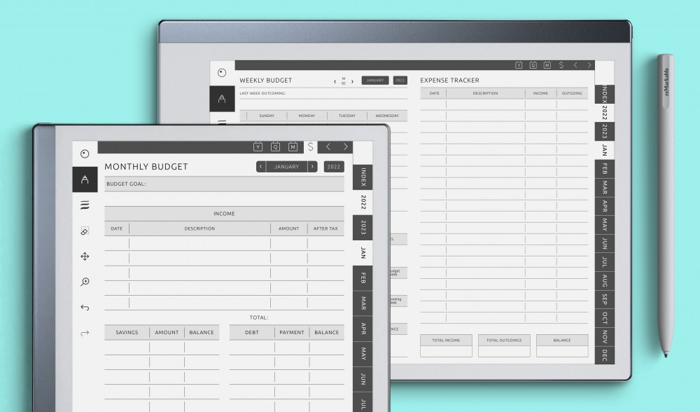 Budget Planners for reMarkable