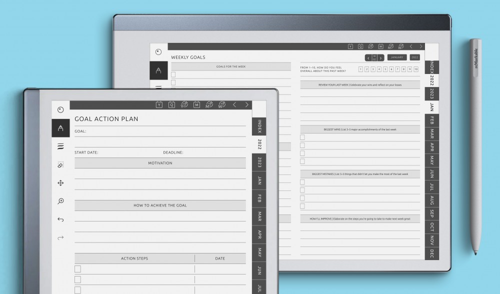 Goal Planners for reMarkable