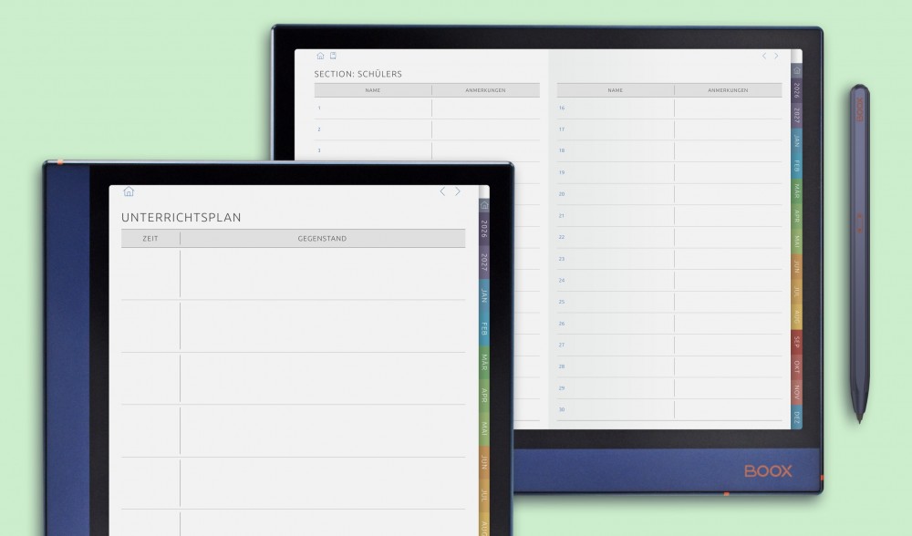 Lehrkräfte-Planer für ONYX BOOX
