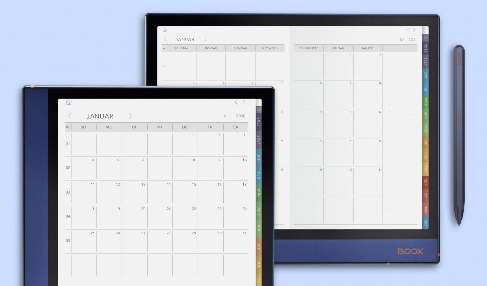Monatsplaner für BOOX Note