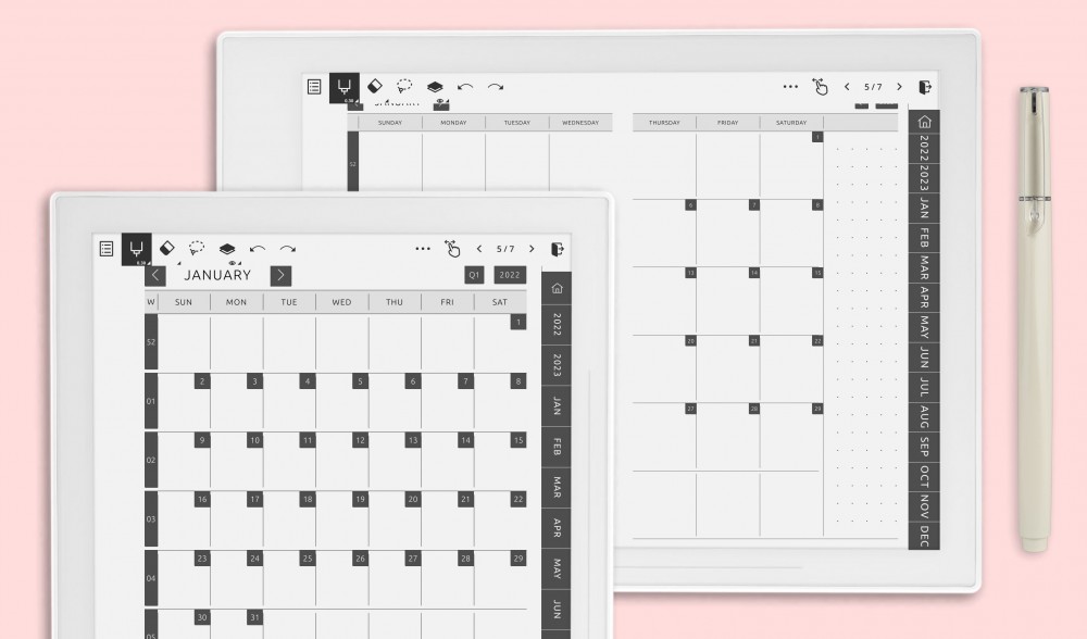 Monthly Planners For Supernote