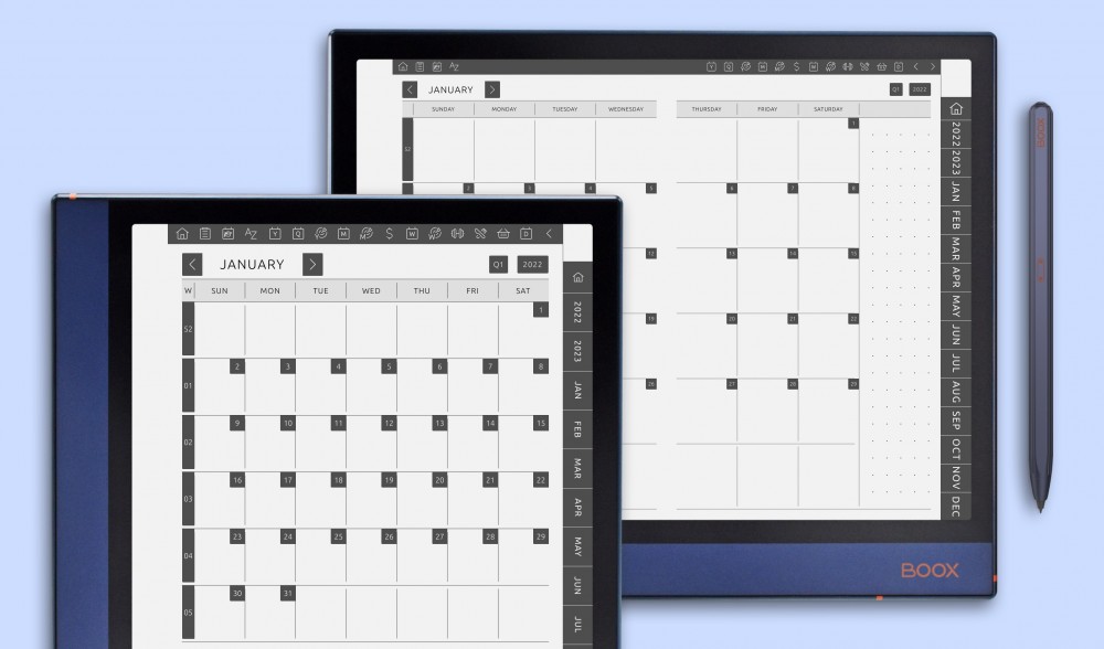 Monthly Planners for BOOX Note