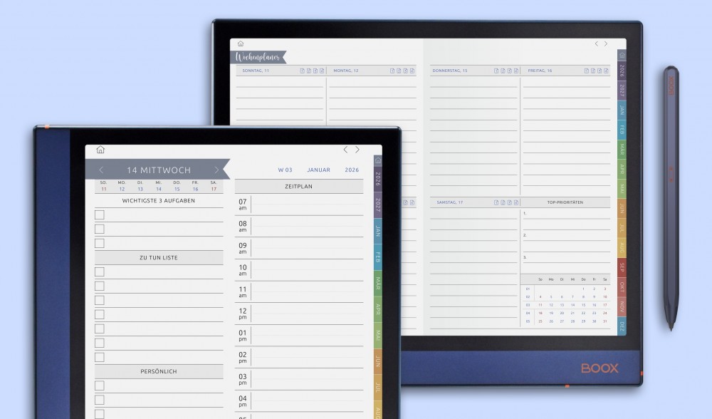Digitale Planer für Onyx BOOX-Geräte