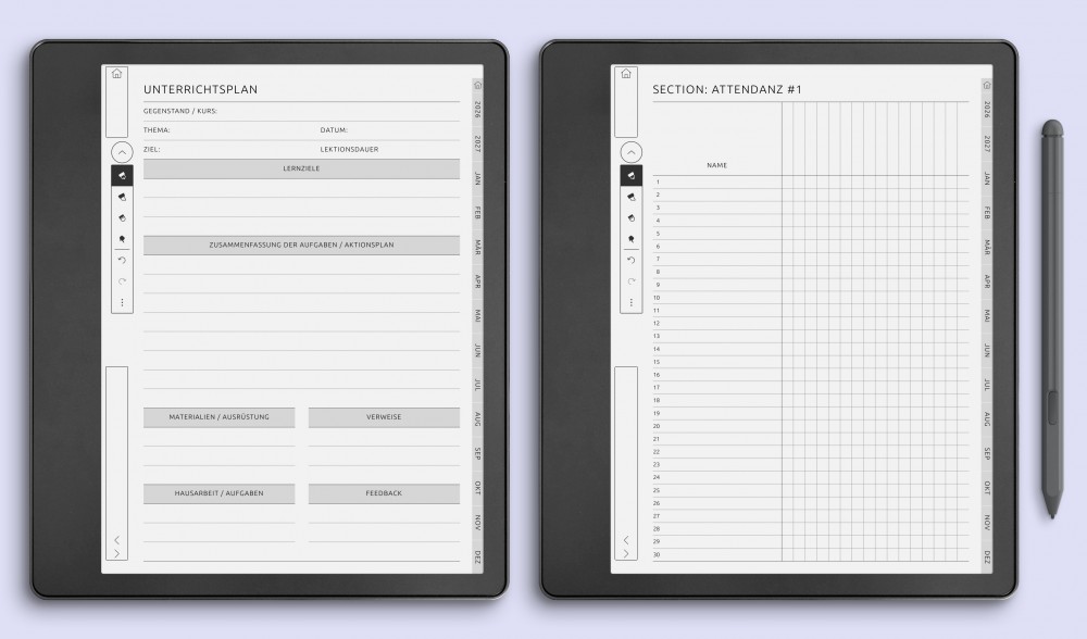 Lehrer-Planungsvorlagen für Kindle Scribe