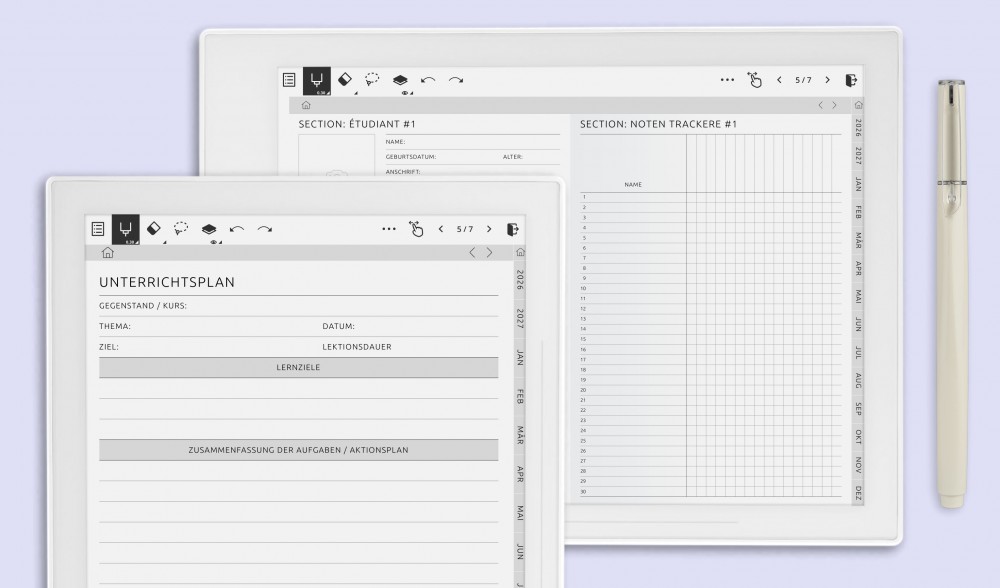 Planer für Lehrkräfte für Supernote