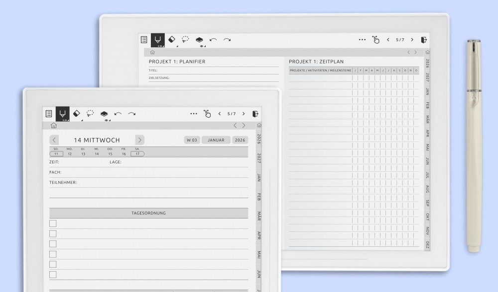 Work & Business Planners für Supernote