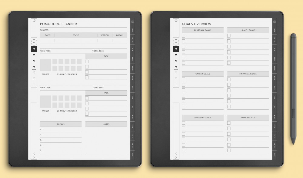 Produktivitätsplaner für Kindle Scribe