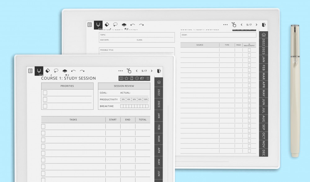 Student Planners for Supernote