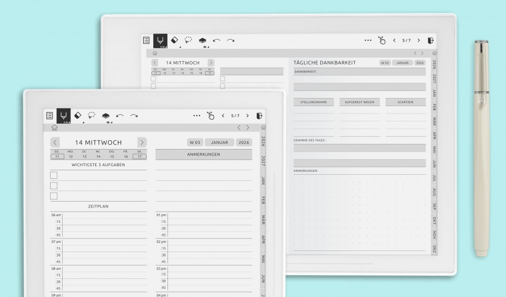 Tagesplanvorlagen für Supernote