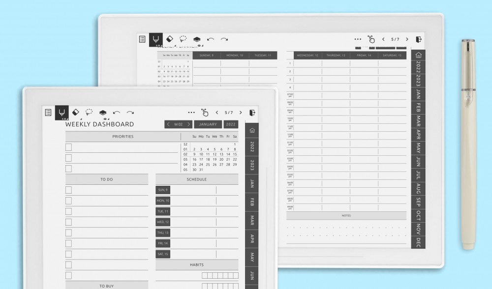 Weekly Planners For Supernote