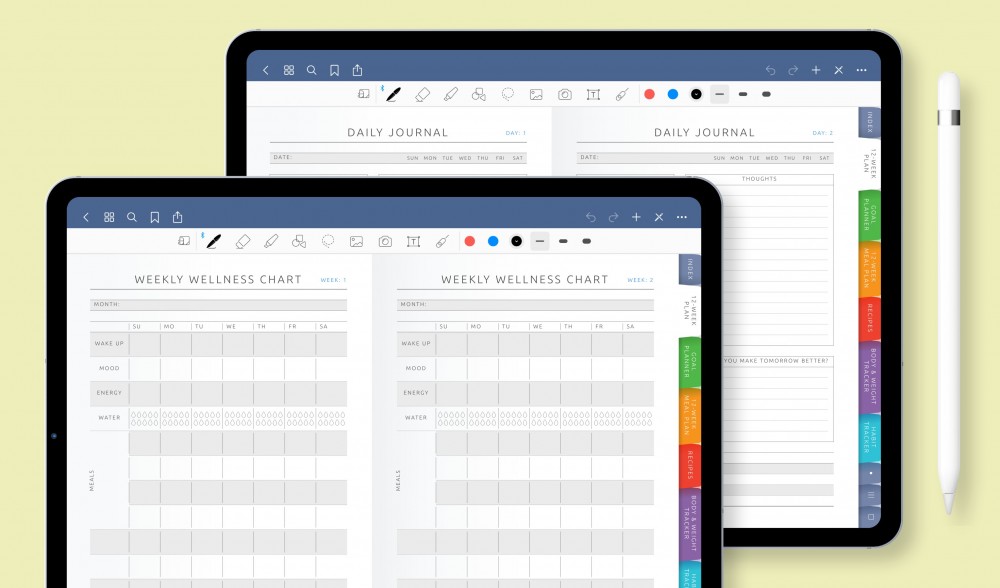 Digital Wellness Planners