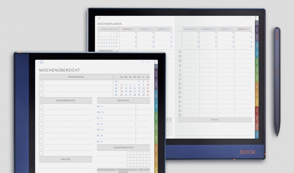 Wochenplaner für BOOX Note