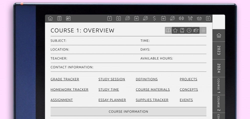 ONYX BOOX - Student Planner