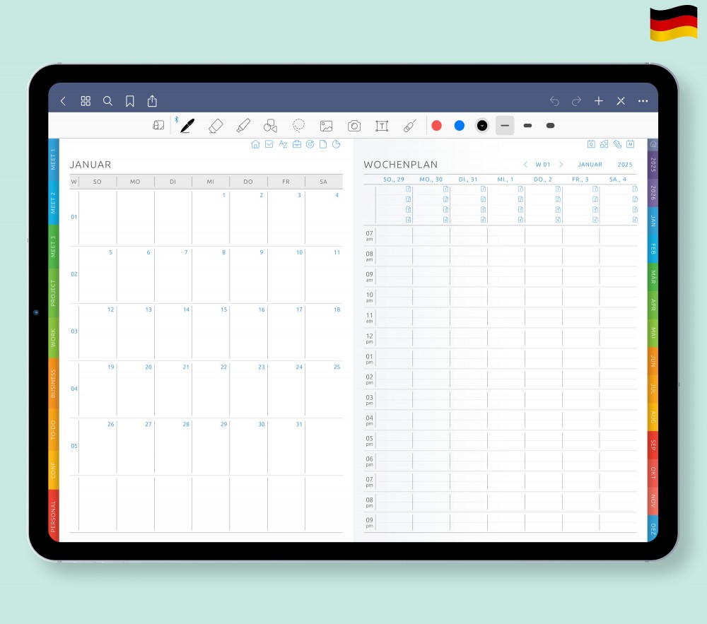 Nahtlos planen und terminieren Template for Digital Planner Nahtlos planen und terminieren for Digital Planner