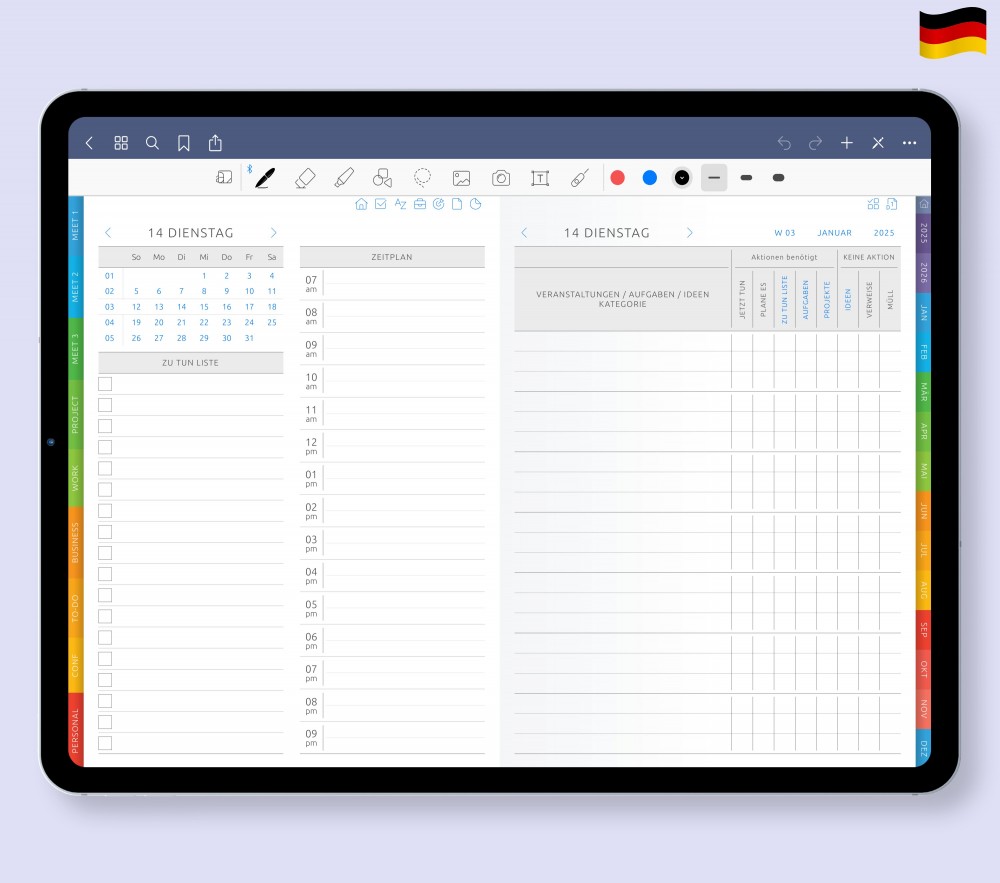 Steigern Sie Ihre tägliche Produktivität Template for Digital Planner Steigern Sie Ihre tägliche Produktivität for Digital Planner