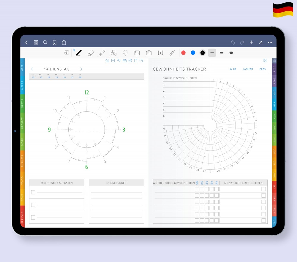 Planer perfekt anpassen Template for Digital Planner Planer perfekt anpassen for Digital Planner
