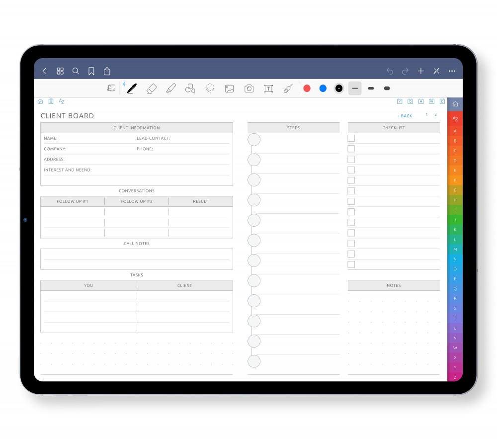 Client Board  for Digital Planner
