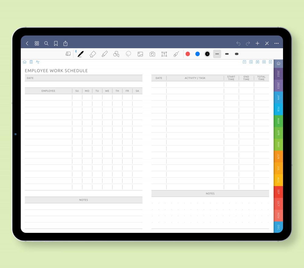 Layouts for Work  for Digital Planner