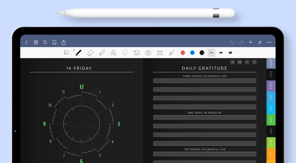 Best Digital Productivity Planner [Dark]