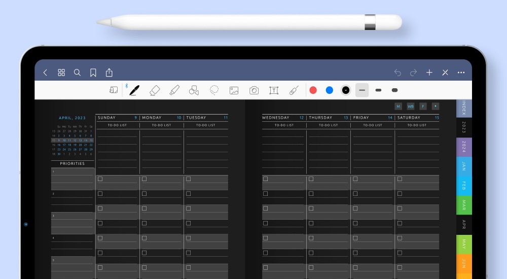 Best Digital Weekly To-Do Planner [Dark]