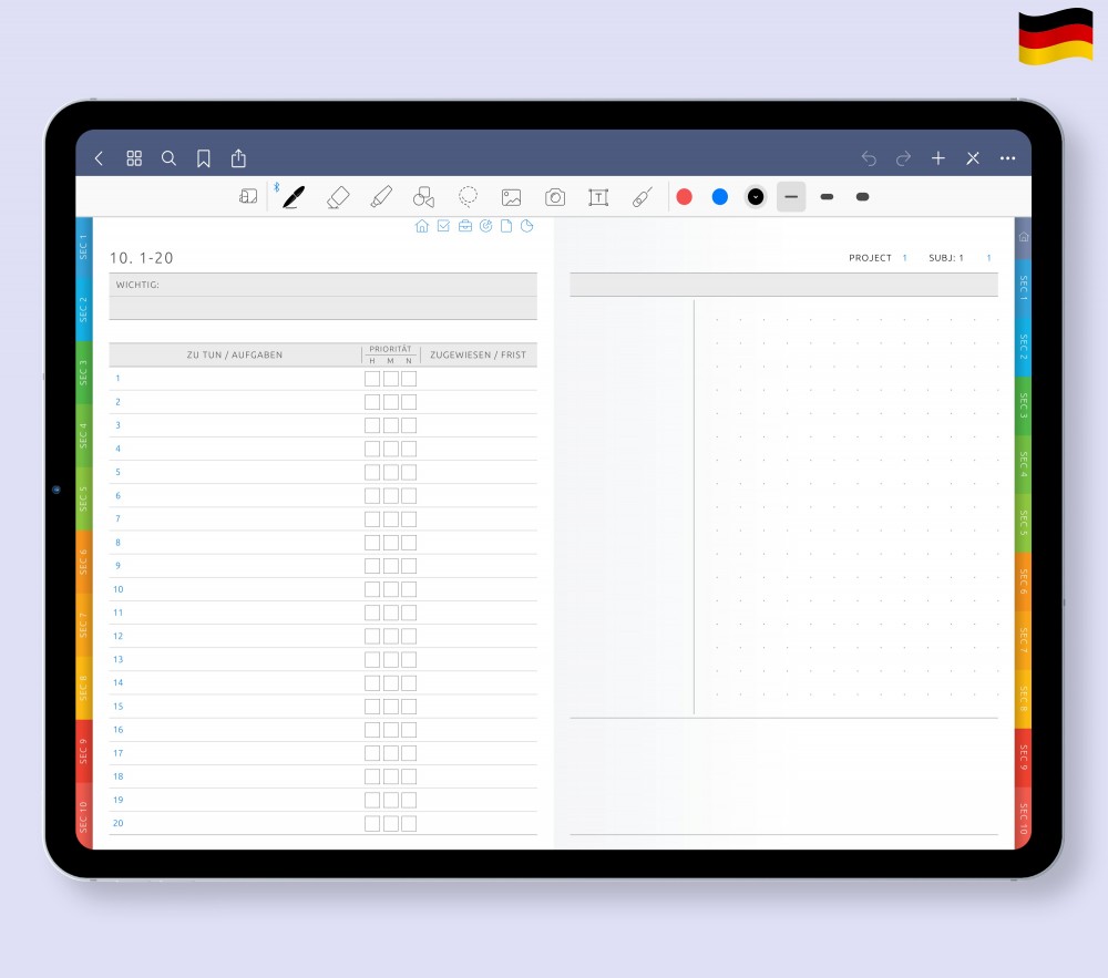 Mühelose Anpassung  for Digital Planner