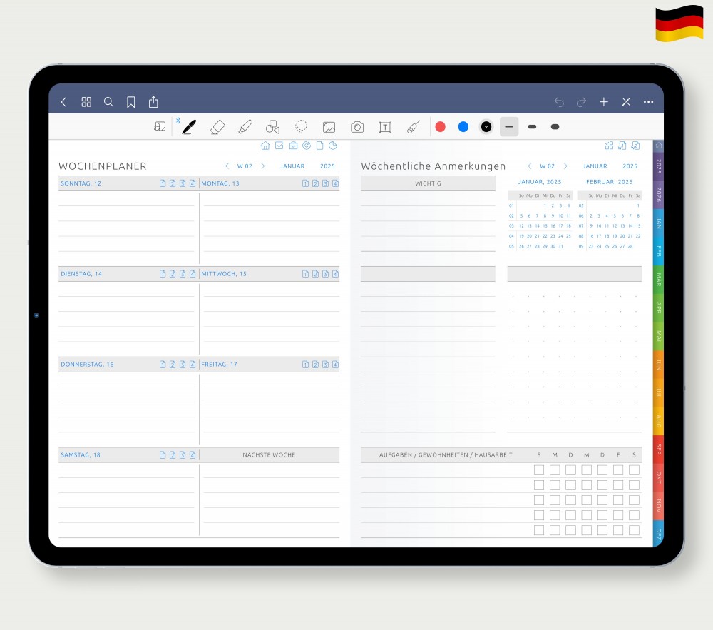 Wochen optimal planen  for Digital Planner