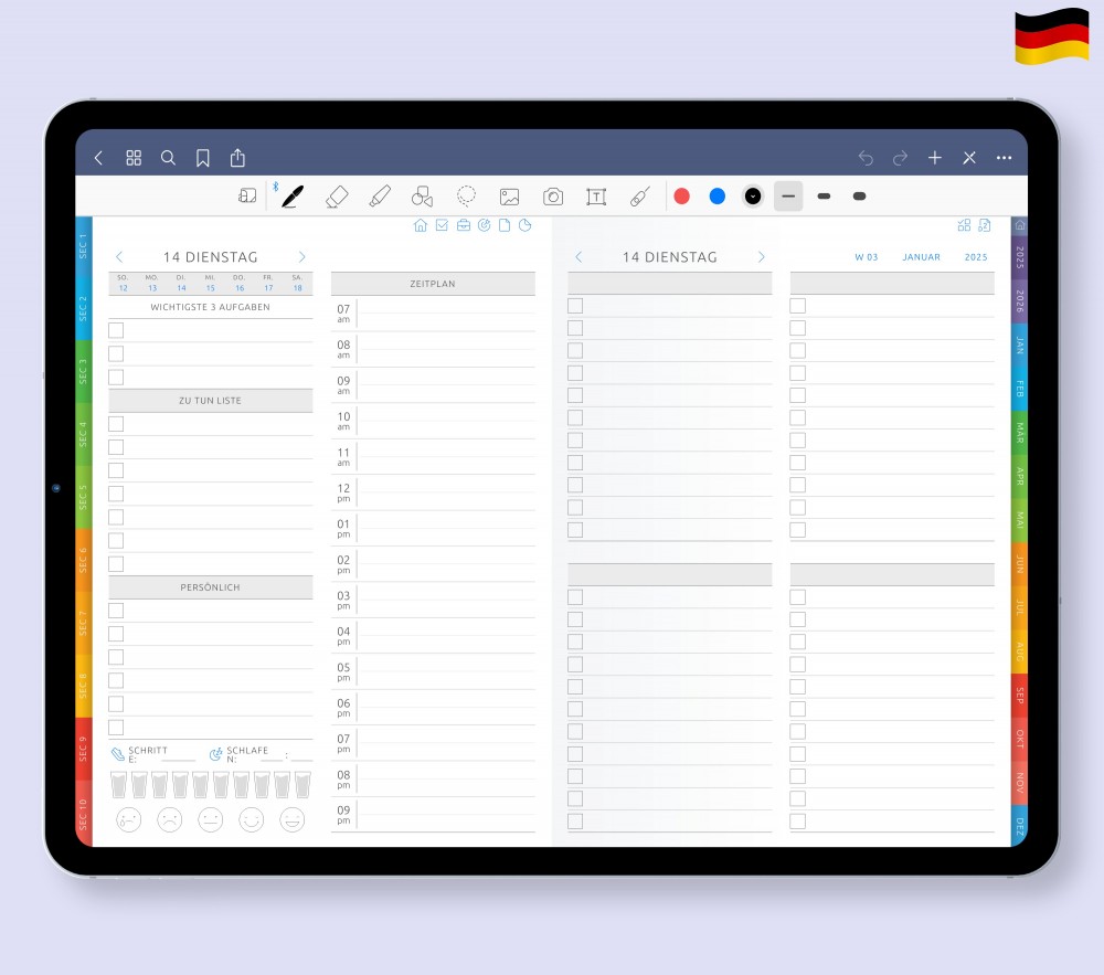 Effiziente Tagesorganisation  for Digital Planner