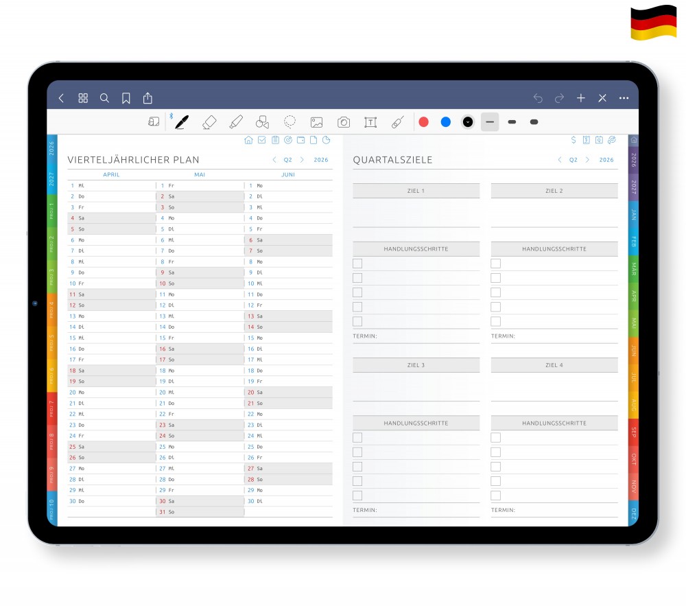 Quartals-Boost für Ihren Erfolg Template for Digital Planner Quartals-Boost für Ihren Erfolg for Digital Planner