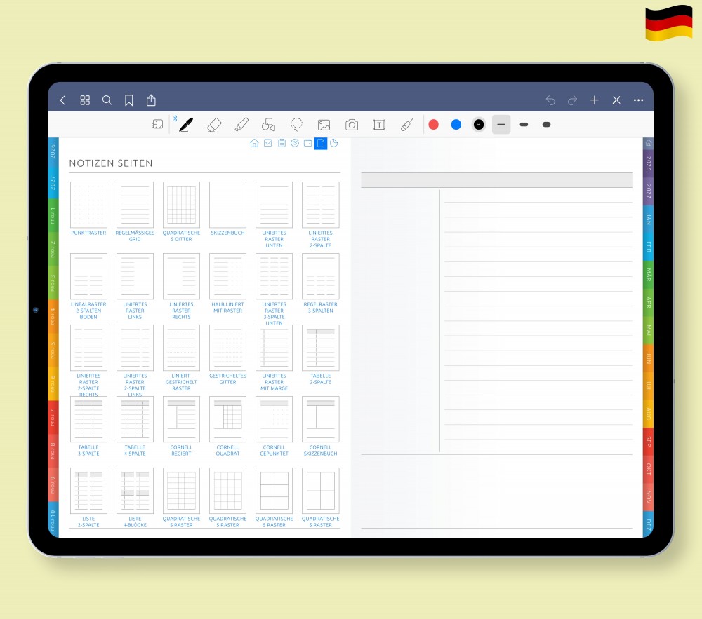 Platz für jede Idee und jeden Gedanken Template for Digital Planner Platz für jede Idee und jeden Gedanken for Digital Planner