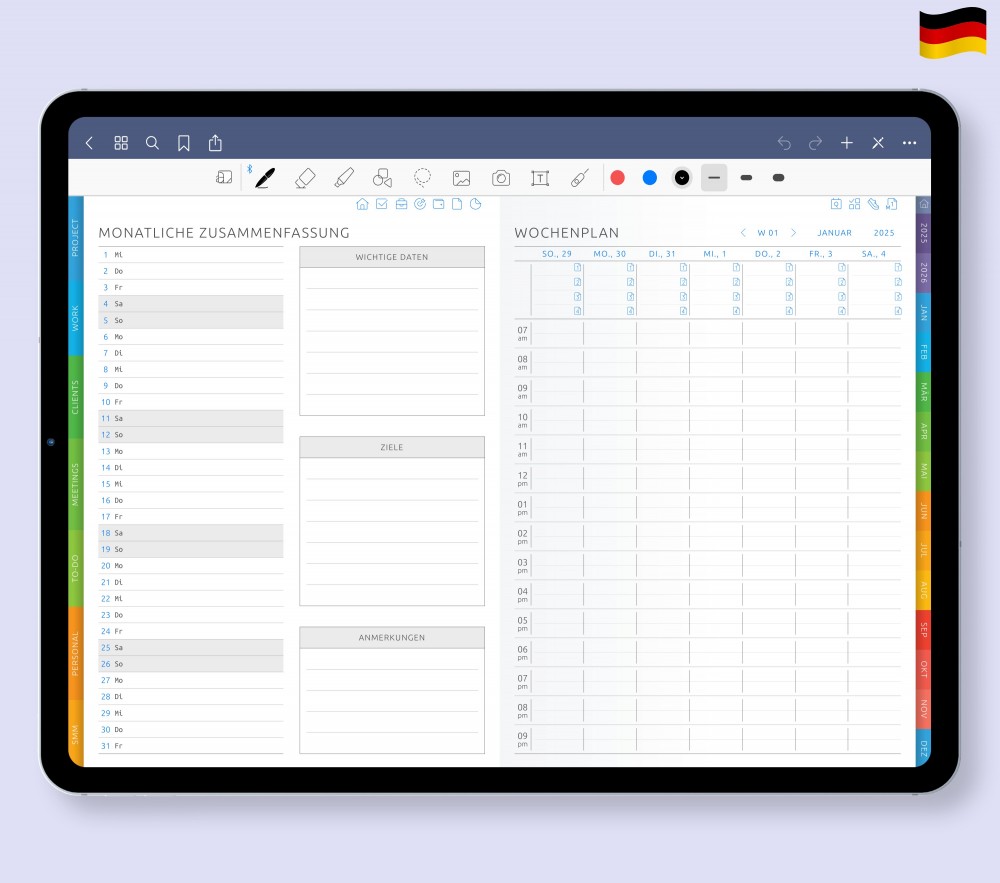 Mühelose Planung und Terminübersicht auf Knopfdruck Template for Digital Planner Mühelose Planung und Terminübersicht auf Knopfdruck for Digital Planner
