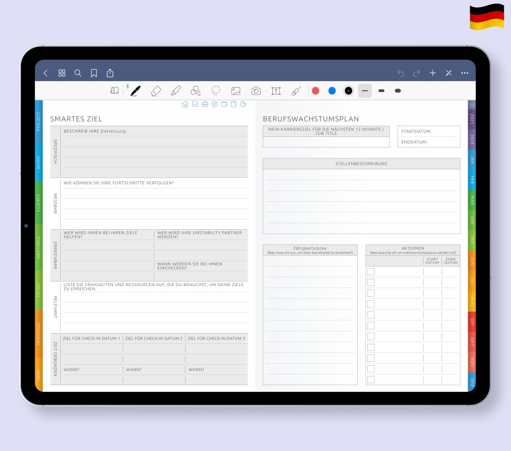 Ziele erreichen mit Vorlagen Template for Digital Planner Ziele erreichen mit Vorlagen for Digital Planner