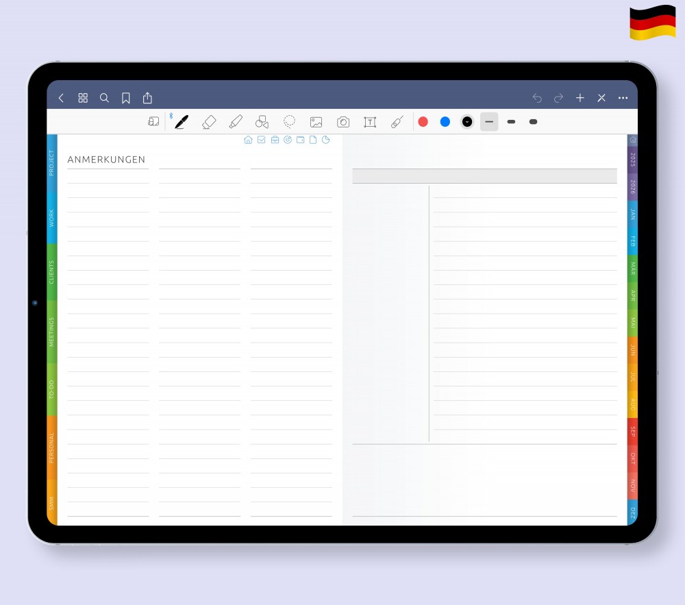 Personalisieren Sie Ihre Notizen mit unseren vielseitigen Vorlagen Template for Digital Planner Personalisieren Sie Ihre Notizen mit unseren vielseitigen Vorlagen for Digital Planner