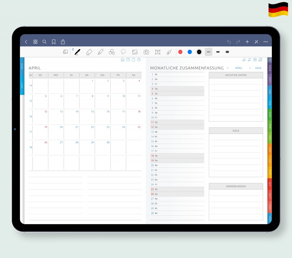 Monatliche Finanzen meistern Template for Digital Planner Monatliche Finanzen meistern  for Digital Planner