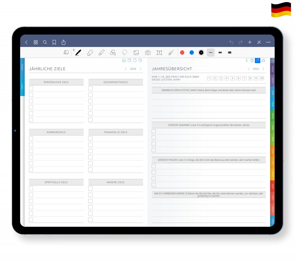Gezielte Ziele und Produktivität Template for Digital Planner Gezielte Ziele und Produktivität  for Digital Planner