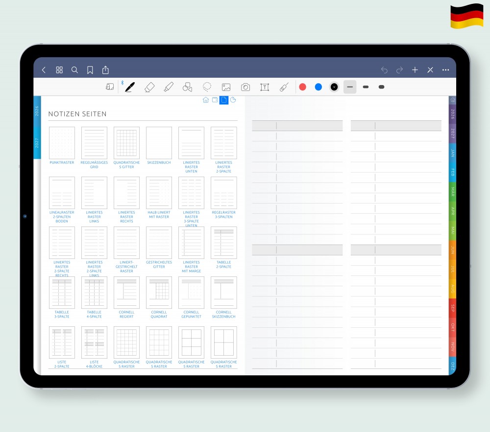 Notizen-Nirwana Template for Digital Planner Notizen-Nirwana  for Digital Planner