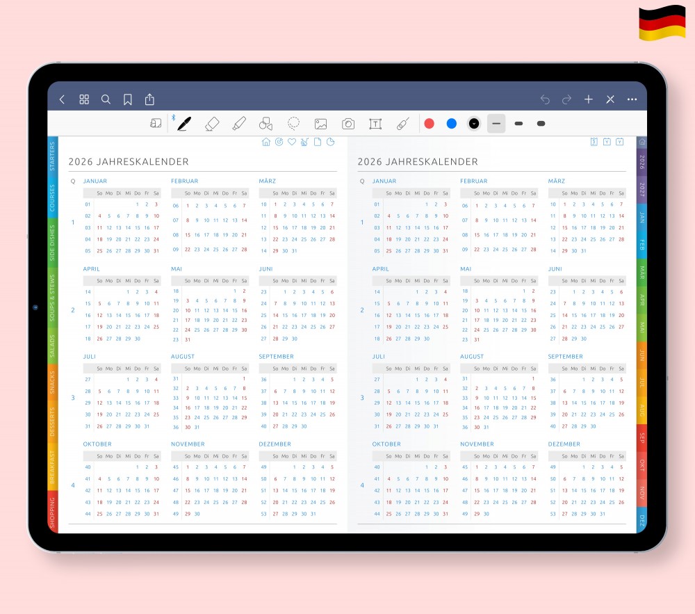 Nahtlose Jahresplanung! Template for Digital Planner Nahtlose Jahresplanung!  for Digital Planner