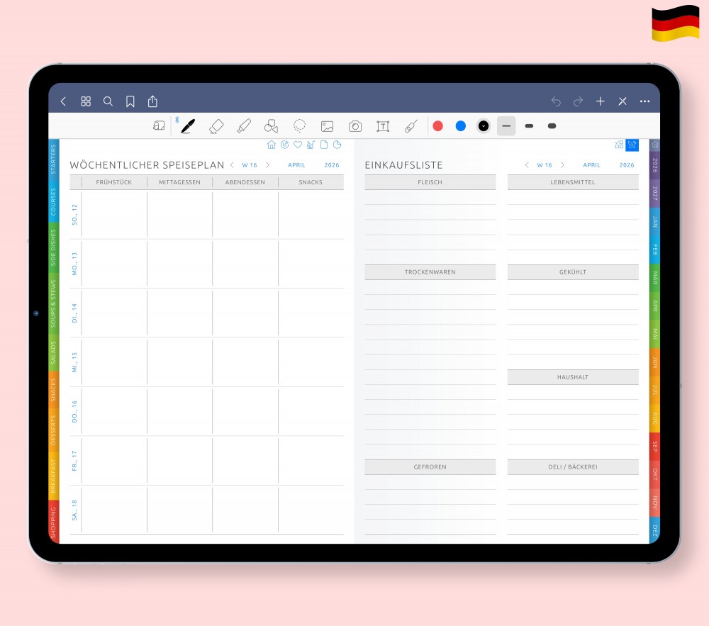 Wöchentliche Wellness-Übersicht! Template for Digital Planner Wöchentliche Wellness-Übersicht!  for Digital Planner