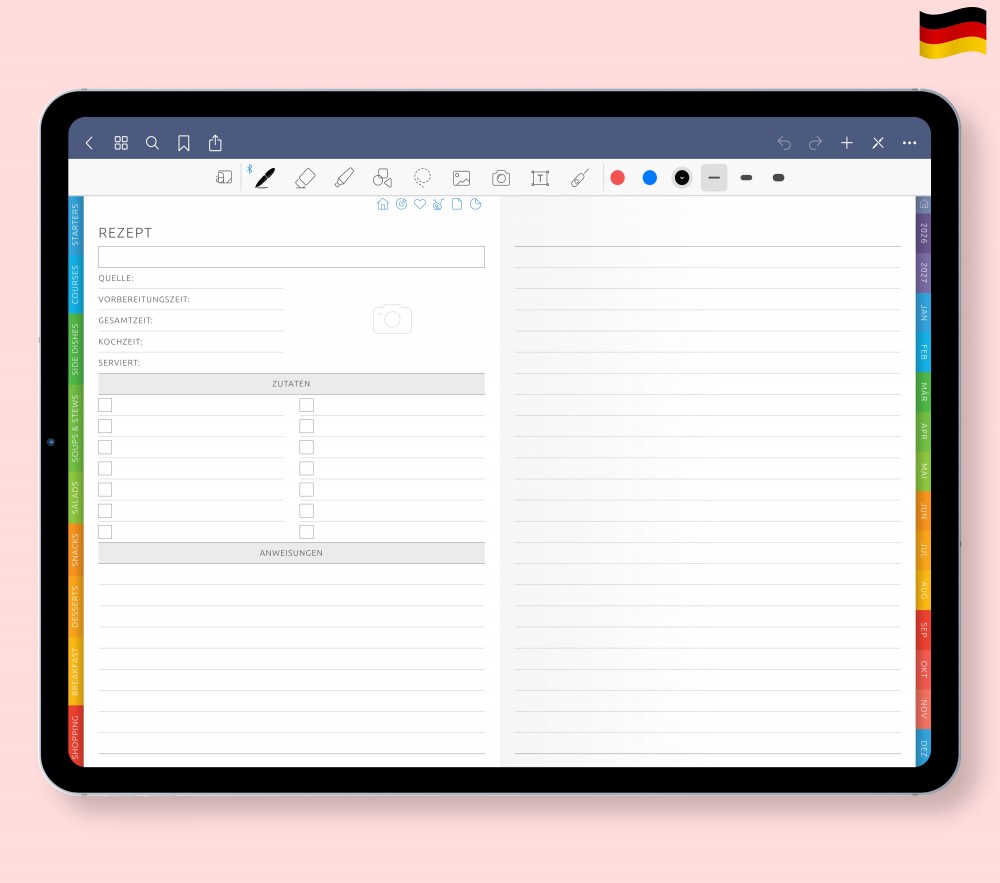 Ihre Rezept-Schatzkammer! Template for Digital Planner Ihre Rezept-Schatzkammer!  for Digital Planner