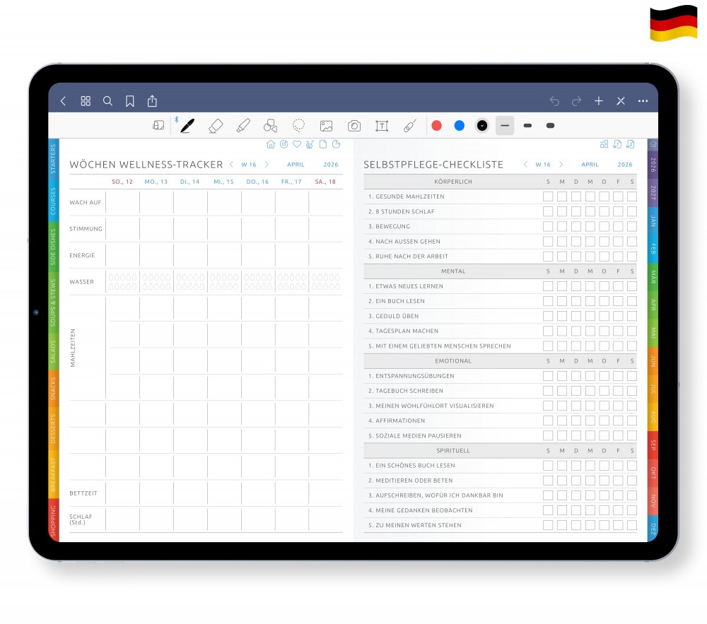 Umfassende Gesundheit & Wellness! Template for Digital Planner Umfassende Gesundheit & Wellness!  for Digital Planner