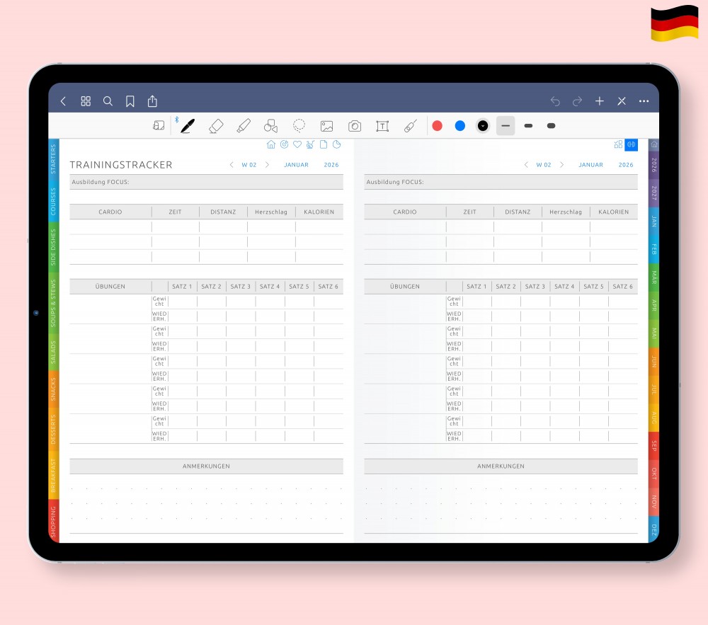 Fitness im Fokus! Template for Digital Planner Fitness im Fokus!  for Digital Planner