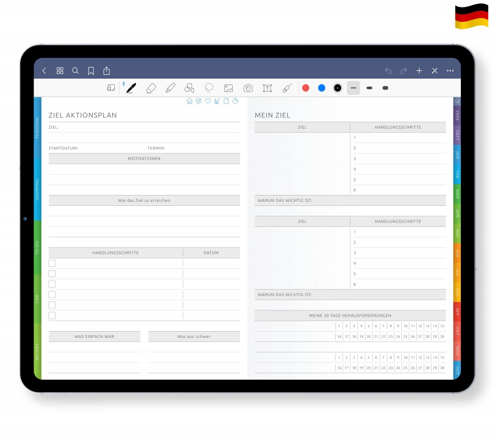 Seiten zur Zielsetzung Template for Digital Planner Seiten zur Zielsetzung  for Digital Planner
