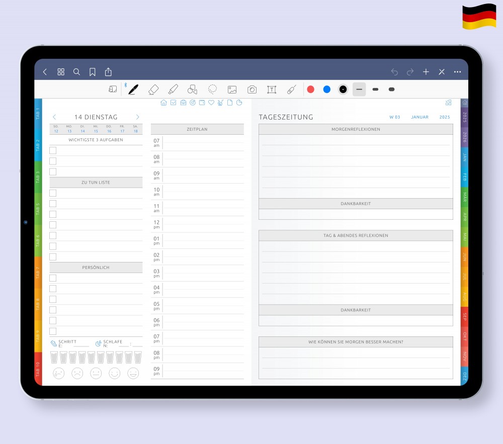 Pflegen Sie eine Journaling-Gewohnheit: Entfalten Sie Ihre Vorstellungskraft, steigern Sie Ihre Kreativität und setzen Sie klare Prioritäten  for Digital Planner