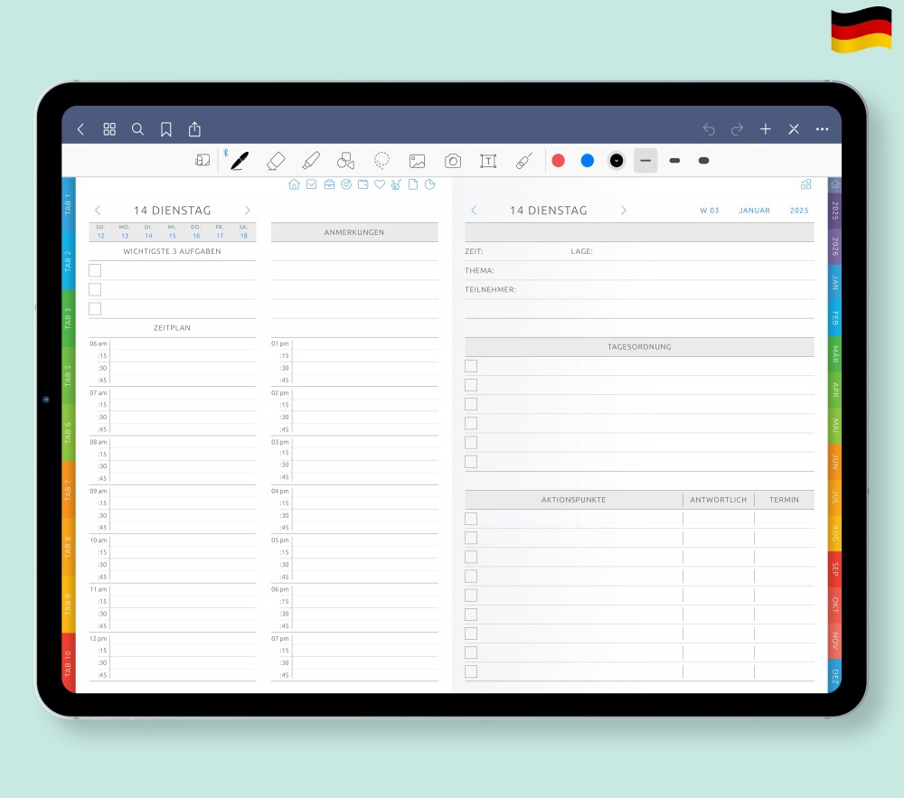 Gestalten Sie Ihren Tag: Übernehmen Sie die Kontrolle über Ihren Zeitplan  for Digital Planner