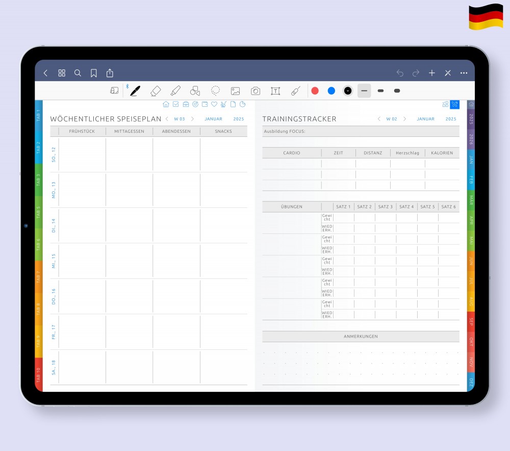 Verbessern Sie Ihr Wohlbefinden: Fitness, Ernährung & Self-Care stärken  for Digital Planner