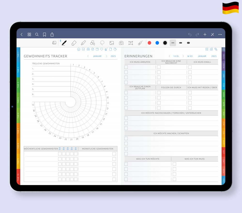Steigern Sie Ihre Produktivität: Nutzen Sie die Kraft von Trackern, Erinnerungen & Prompts  for Digital Planner