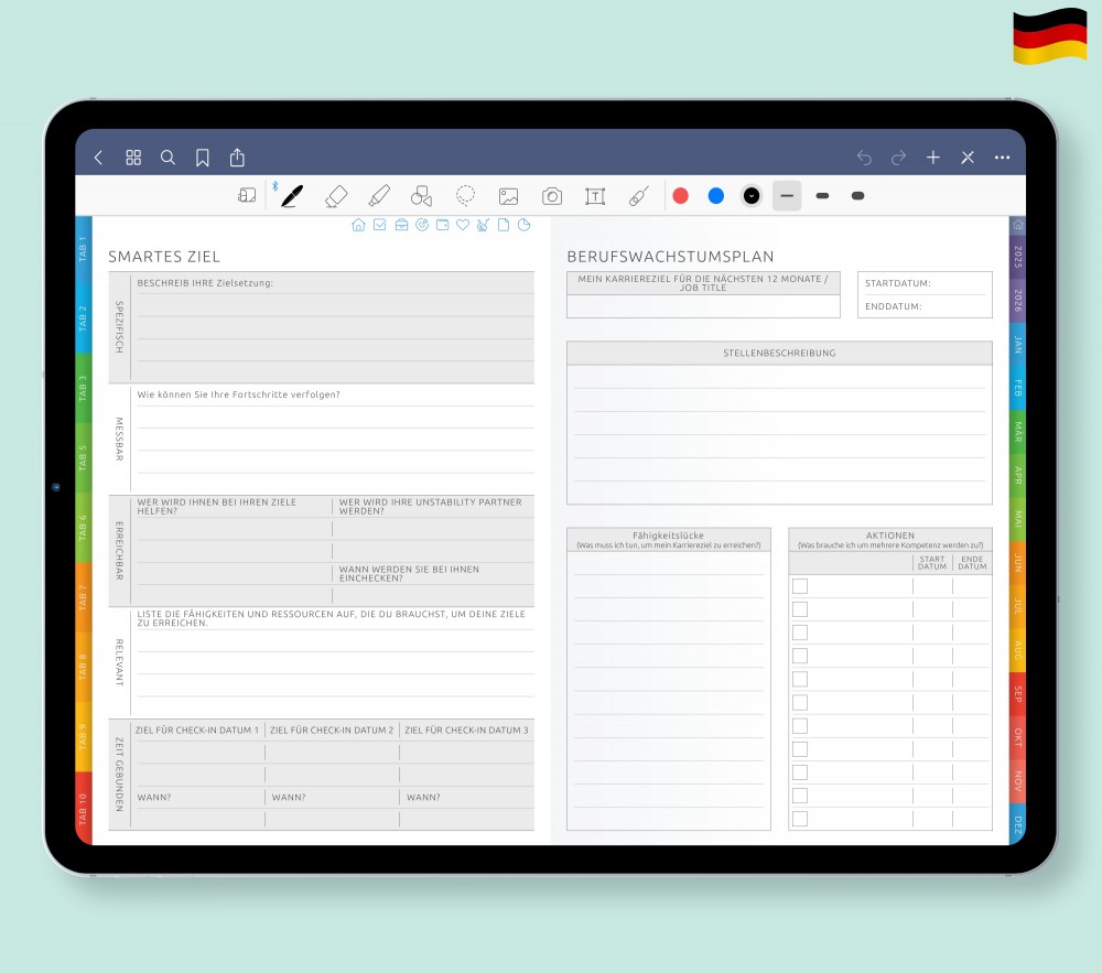 Erreichen Sie Ihre Ziele mit unserem Planer  for Digital Planner