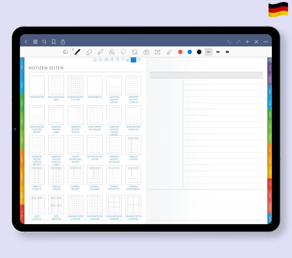 Personalisieren Sie Ihre Notizen: Entfalten Sie Ihre Kreativität mit flexiblen Vorlagen  for Digital Planner