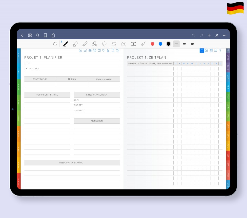 Optimiertes Projektmanagement mit unserem Planer  for Digital Planner