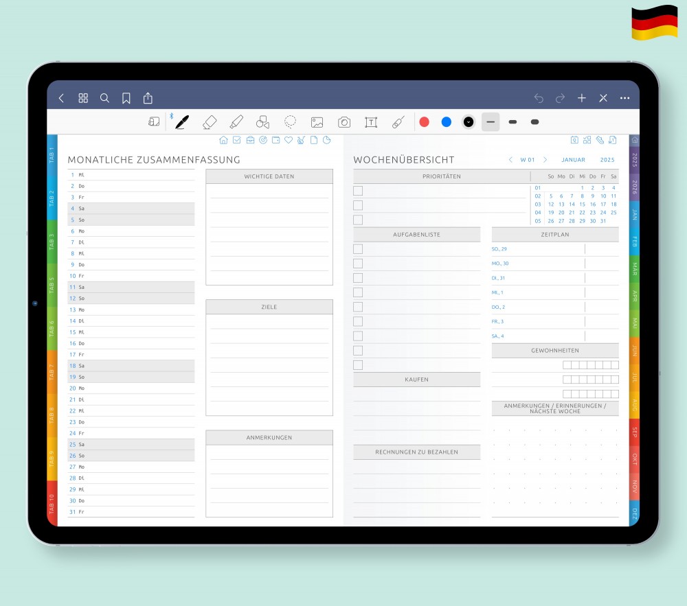 Erstellen Sie Ihren perfekten Planer: Vorlagen individuell anpassen  for Digital Planner